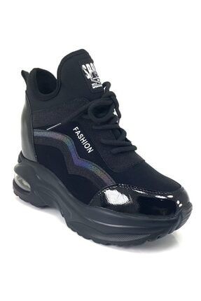 300-4 Içten Gizli Topuklu Kadın Spor Ayakkabı-siyah 004 21K300 4-1
