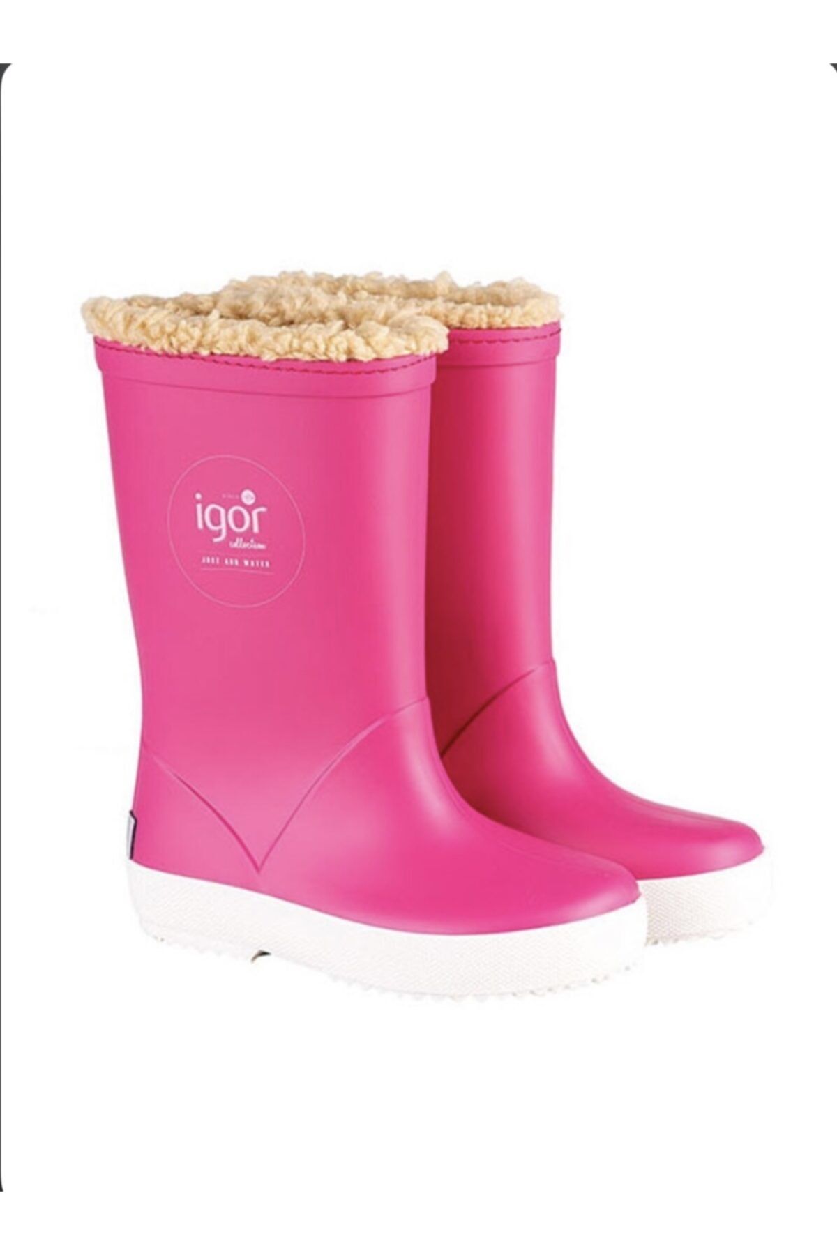 IGOR-Splash Fuchsia Waterproof Rain Boots with Fur Inside 2