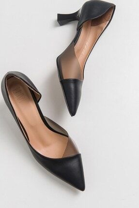 353 Siyah Cilt Topuklu Kadın Ayakkabı 101-353