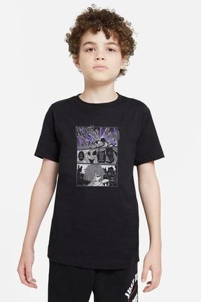 Unisex Çocuk Siyah Undertale Klash Klam Baskılı T-Shirt SFK0678-COCTS