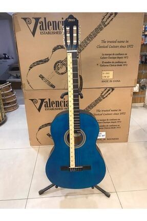 Mavi Klasik Gitar Vc 204 Kılıf Yedek Tel Seti ve Pena VALENCİA VC 204 TBU