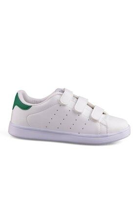 Unisex Beyaz Yeşil Cırtlı Sneaker Ortopedik Günlük Yürüyüş Spor Ayakkabı SOYLU-VNM-CIRT