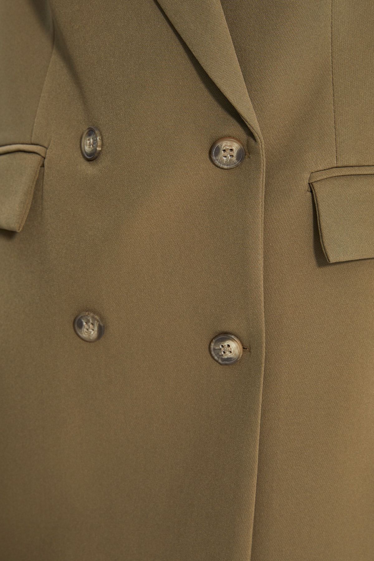 Trendyol Collection-Light Khaki Oversize Lined Buttoned Woven Blazer Jacket TWOAW22CE0167 9