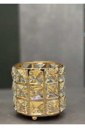 Kristal Taşlı Dekoratif Mumluk Gold EFSAKS-MML KÇK 01 GOLD