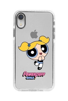 Iphone Xr Beyaz Kenarlı Anti Shock Powerpuff Girls Desenli Telefon Kılıfı IPXRANTI-166