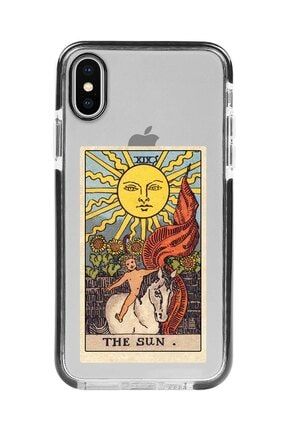 Iphone X Siyah Kenarlı Anti Shock The Sun Desenli Telefon Kılıfı IPXANTI-136