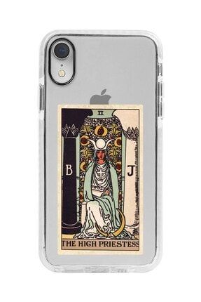 Iphone Xr Beyaz Kenarlı Anti Shock The High Priestess Desenli Telefon Kılıfı IPXRANTI-259