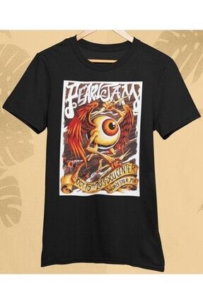 Owersize Tasarım Rock Poster Pearl Jam Baskılı Tişört PLBOSPJ001