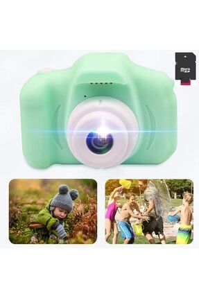 Yeşil Renk Mini 1080p Hd Çocuk Kamera Dijital Fotoğraf Makinesi 2.0 Inç Ekran+8 Gb Sd Kart Hediyeli YKD-02