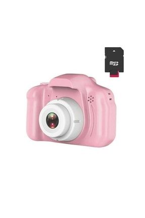 Pembe Renk Mini 1080p Hd Çocuk Kamera Dijital Fotoğraf Makinesi 2.0 Inç Ekran+8 Gb Sd Kart Hediyelii PKDFm-04