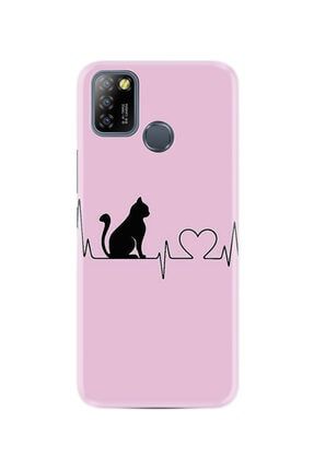 Smart 5 Kılıf Desenli Silikon Kılıf Pink Cat Heart 1303 Smart5-3