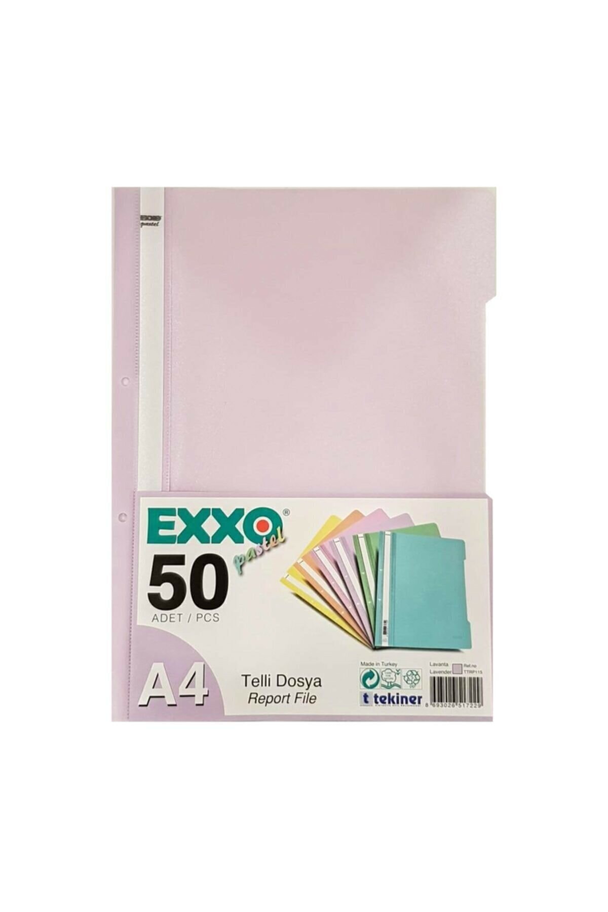 Exxo Telli Dosya Pp Pastel A4 Lavanta (50 Li Paket)