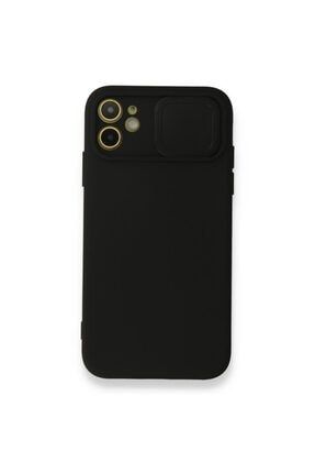 Iphone 12 Mini Kılıf Sürgülü Kamera Korumalı Lansman Silikon Siyah 78S1I59Z73234