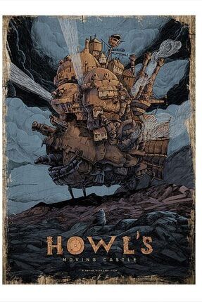 Howl's Moving Castle Dekoratif Ahşap Tablo dikey-31403-50-70