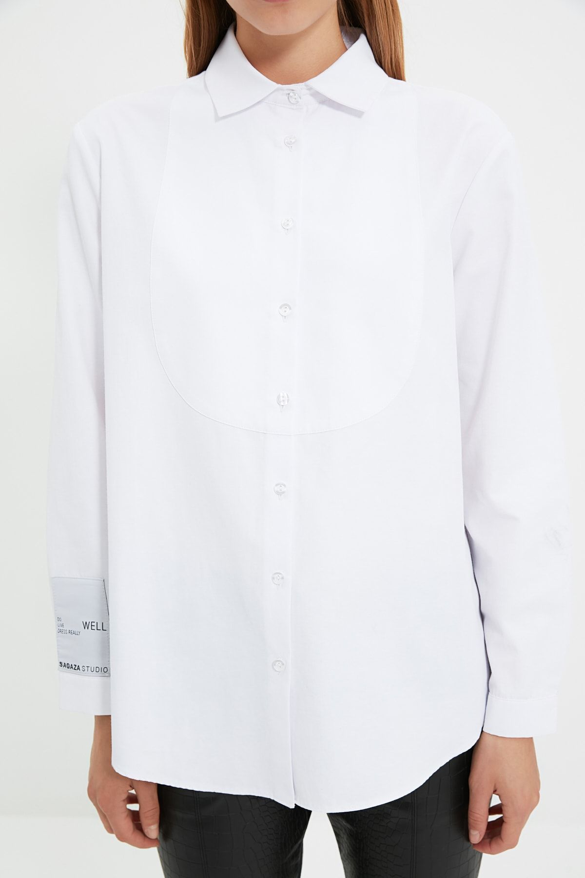 Trendyol Collection-Weißes, gewebtes Hemd 4