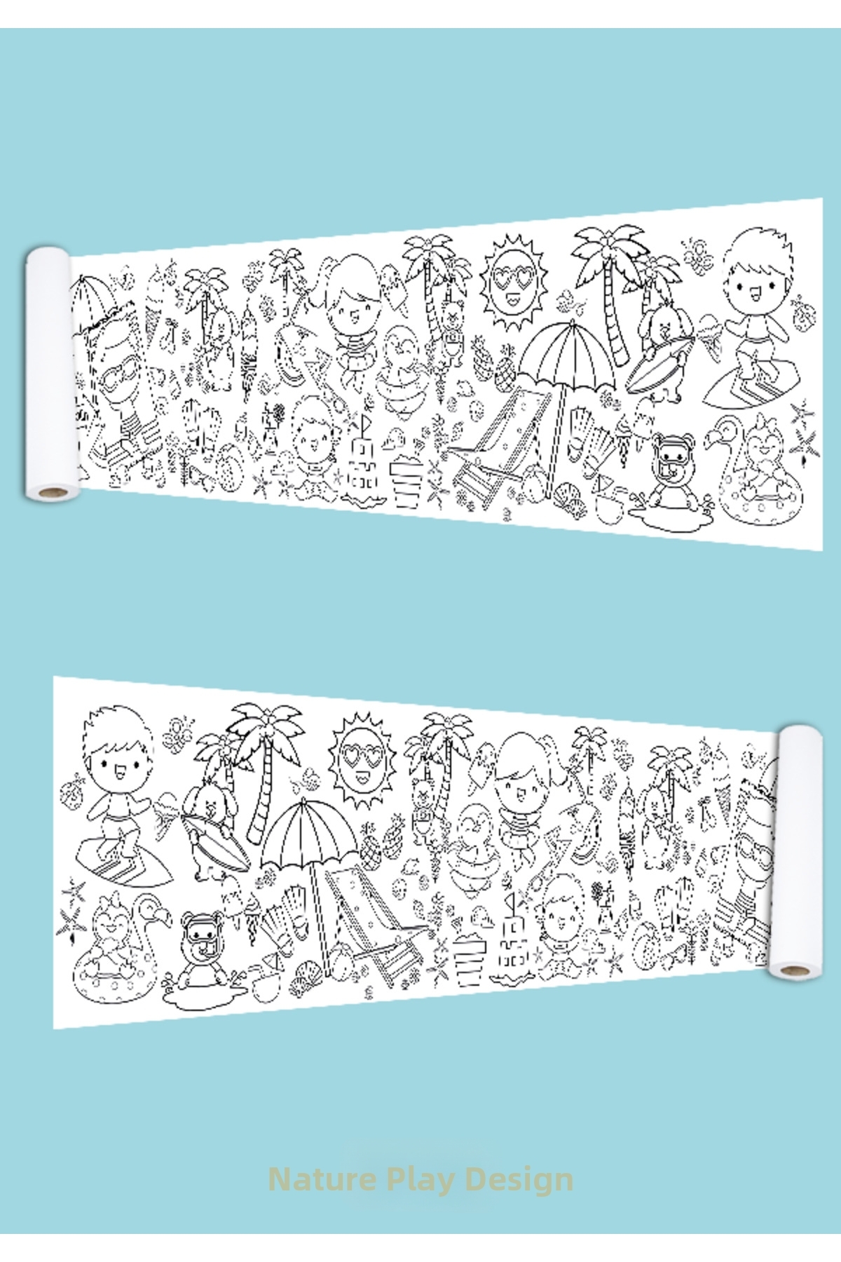 کاغذ رنگآمیزی غولپیکر با تم تابستانی ۶۲ × ۲۵۰ سانتیمتر؛ فعالیت گروهی آموزشی عمده برای مدارس و مهدکودکها