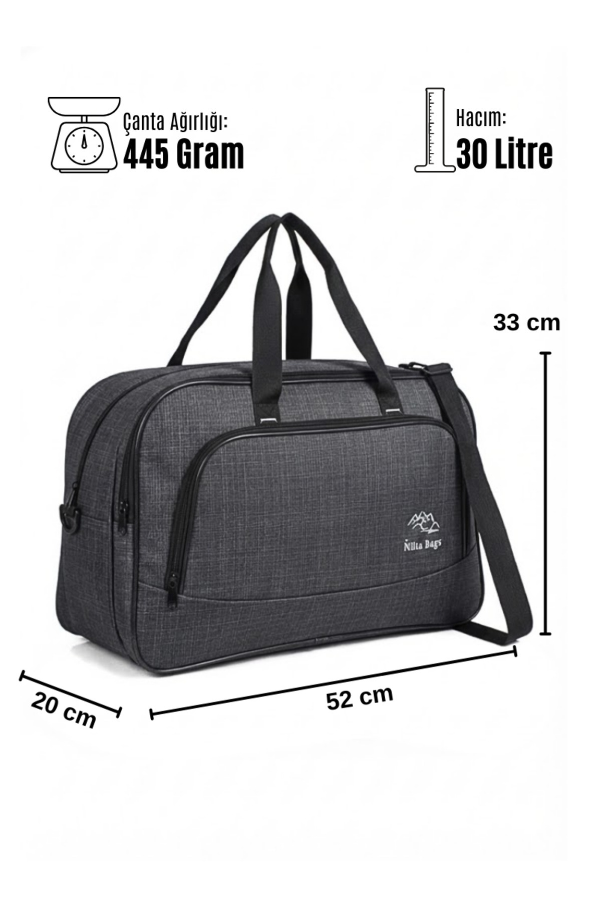 Fiyaka  Nil-01 Unısex Havlu Kumaş Hostes Valiz Seyahat Tatil Spor Hastane Çok Gözlü El Ve Omuz Çantası Kabin - Görsel 7