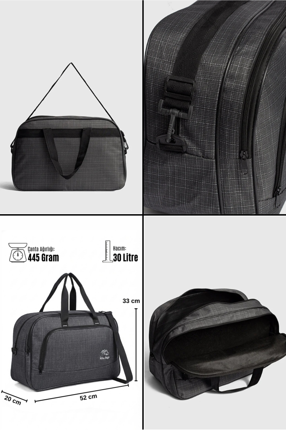 Fiyaka  Nil-01 Unısex Havlu Kumaş Hostes Valiz Seyahat Tatil Spor Hastane Çok Gözlü El Ve Omuz Çantası Kabin - Görsel 8