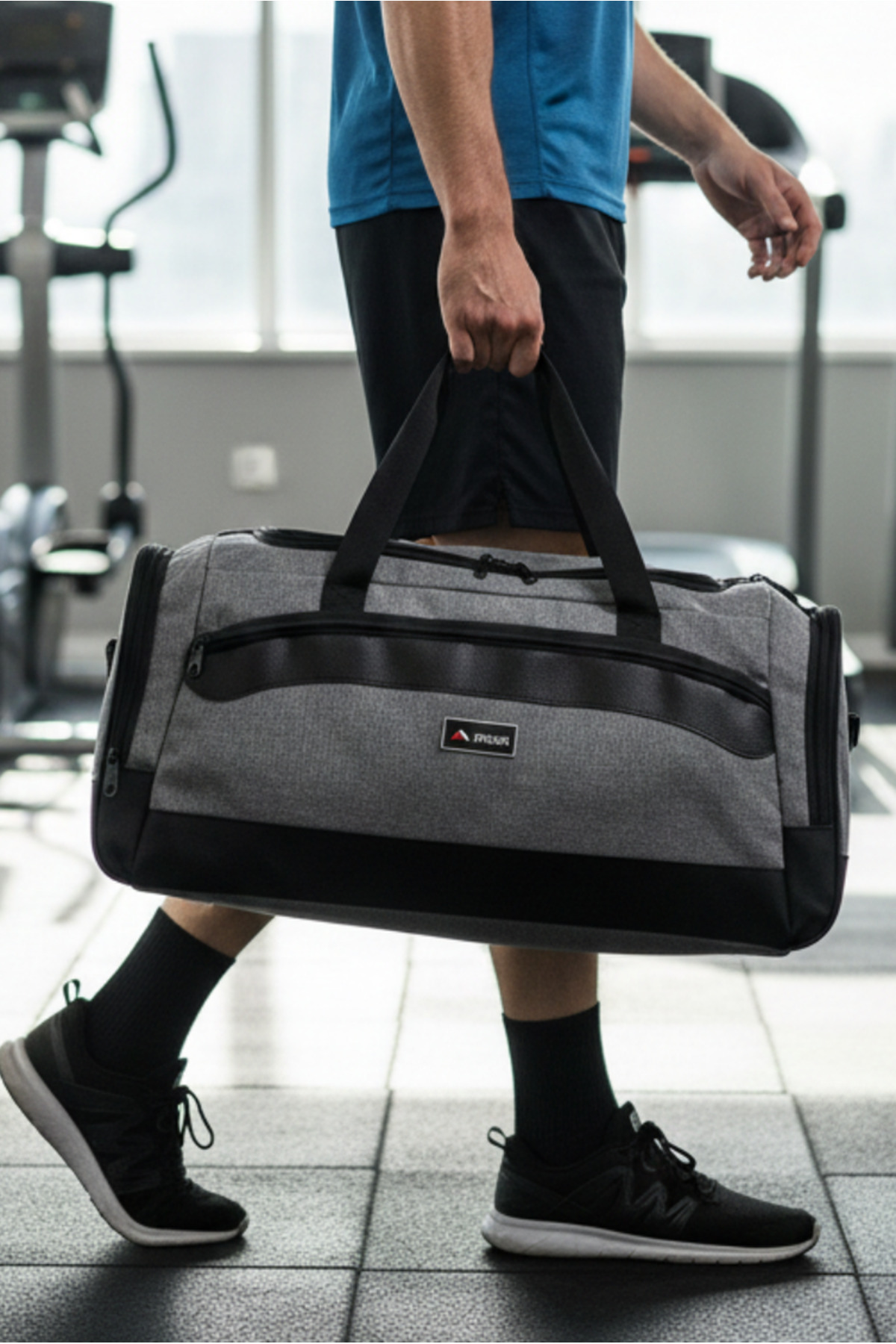 Fiyaka  Nil-12 SPOR ÇANTASI AYAKKABI BÖLMELİ SEYAHAT ÇANTASI EL VALİZİ GYM SPOR SALONU GRİ - Görsel 2