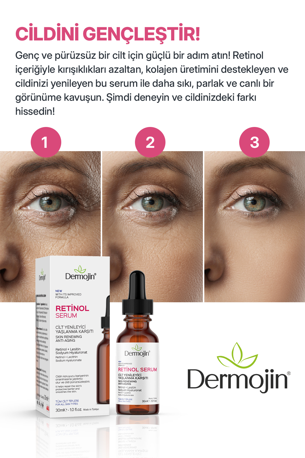 Cilt Yenileyici Yaşlanma Karşıtır Retinol Serum 30ml — DCYR100 — تصویر 5 از 5