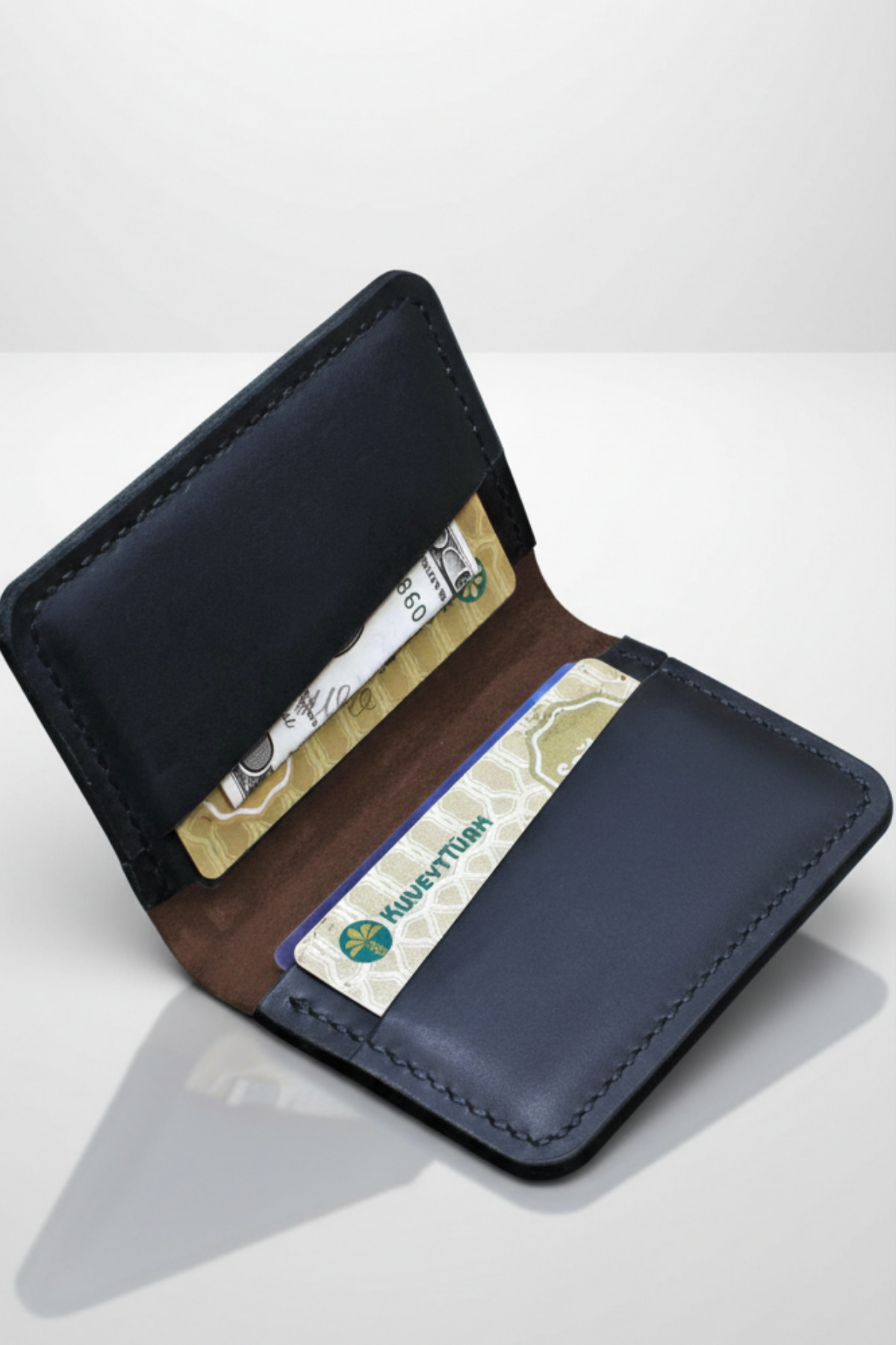 luvo  El Yapımı Hakiki Deri Kartlık Italyan Dikiş Premium Hakiki Deri Çift Renk - Görsel 3