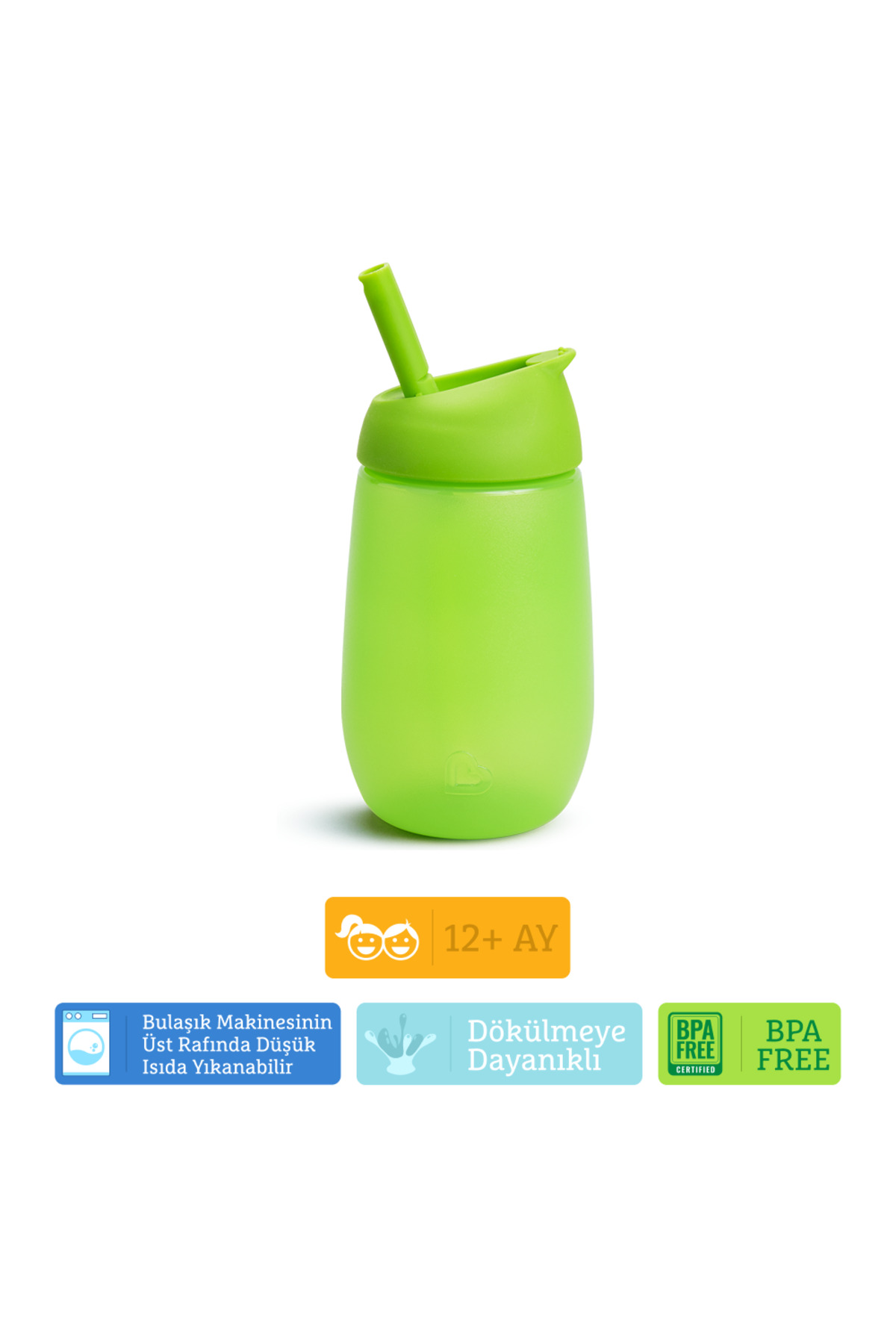 Munchkin Simple Clean Yıkanabilir Pipetli Alıştırma Bardağı | 296 ml | 12 Ay+ | Yeşil | BPA İçermez fotoğrafı 3 (önizleme)