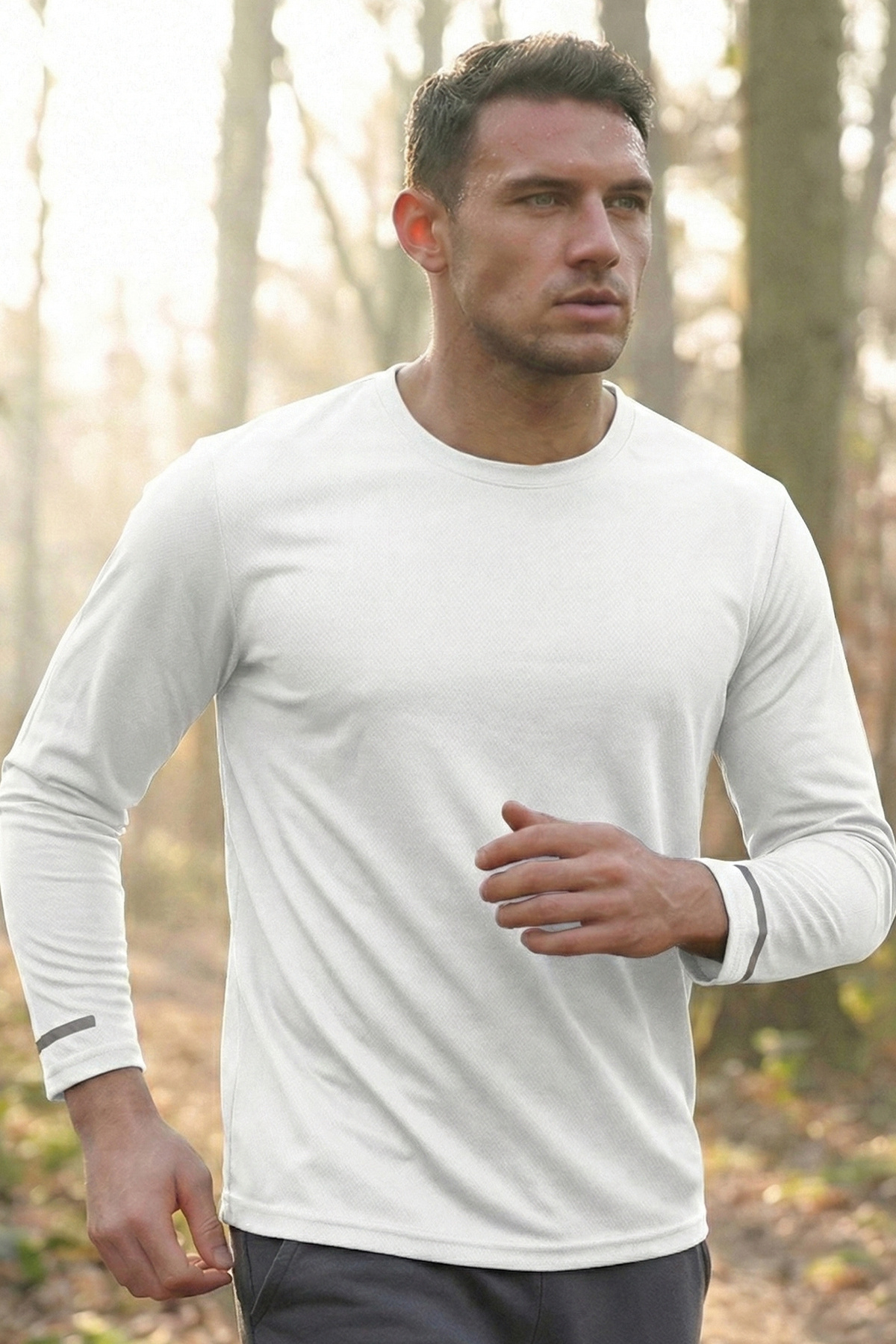 تيشيرت رجالي للتمرين بأكمام طويلة وماص للرطوبة