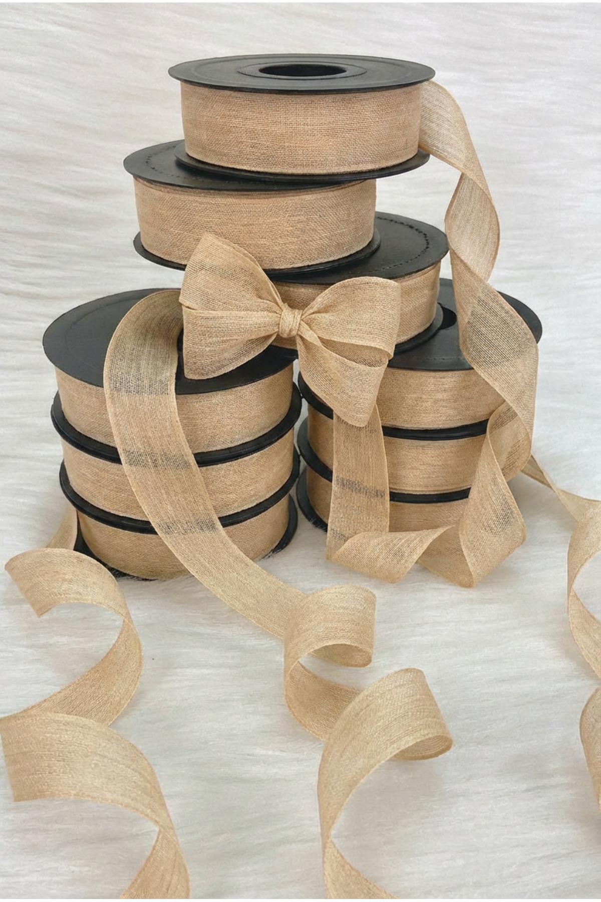 Cappuccino Linen Nopel Ribbon 2.5 Cm 20 Meters, Bundle Dowry Special Day Gift Decoration Ribbon