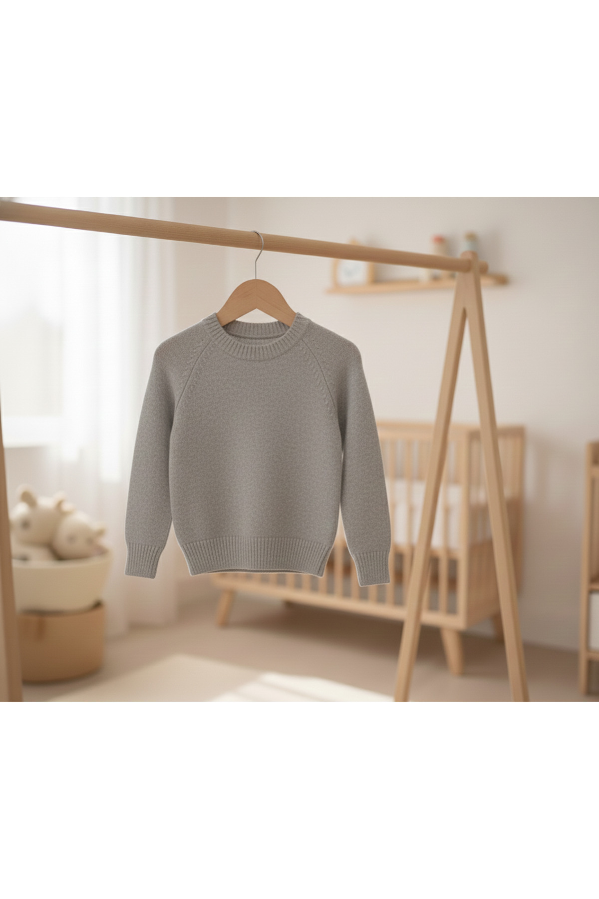 Nimini Kids Esnek Bisiklet Yaka Selanik Örgü Unisex Bebek ve Çocuk Kazak fotoğrafı 4 (önizleme)