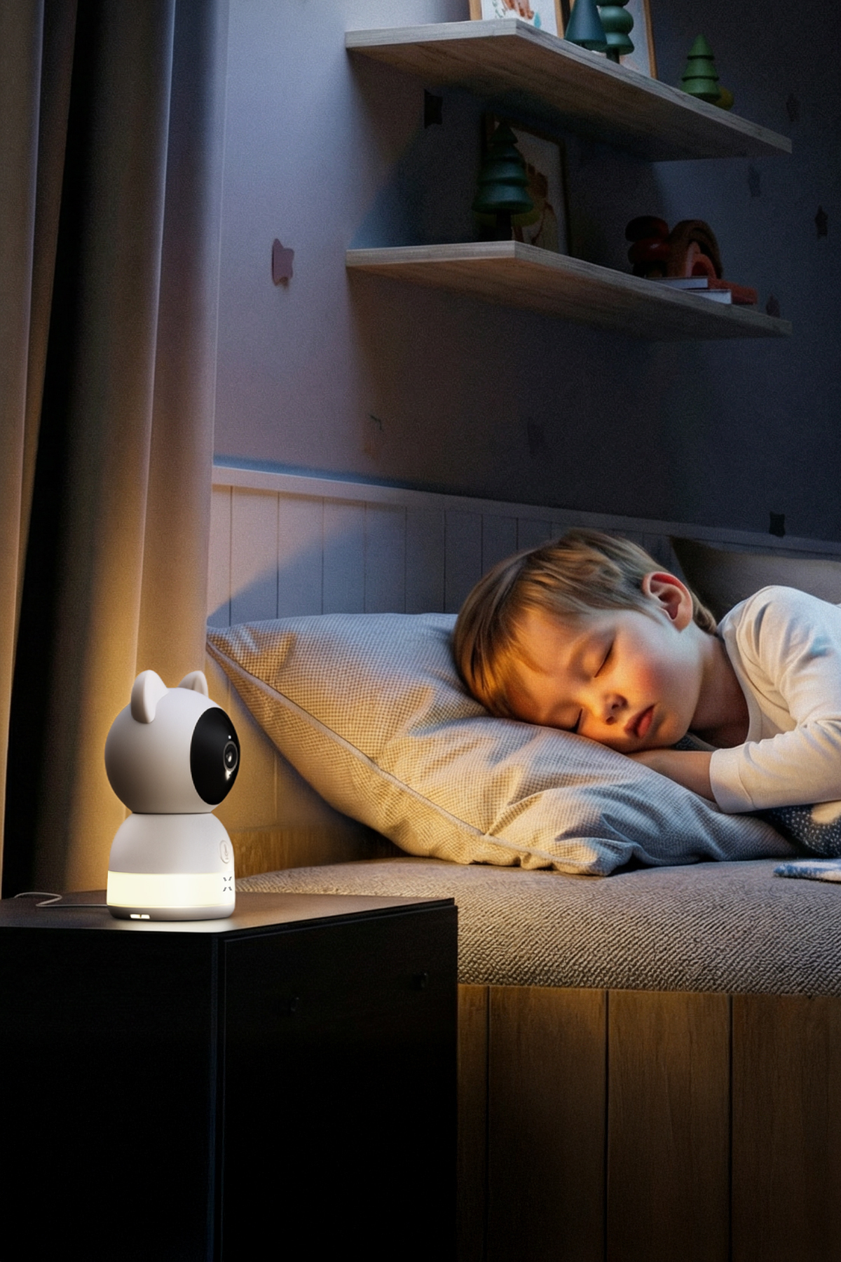 Xenon Smart Akıllı Bebek Kamerası Çift Yönlü Ses Ninni Gece Görüşü Gece Lambası Termometreli Mobil Uygulamalı fotoğrafı 6 (önizleme)