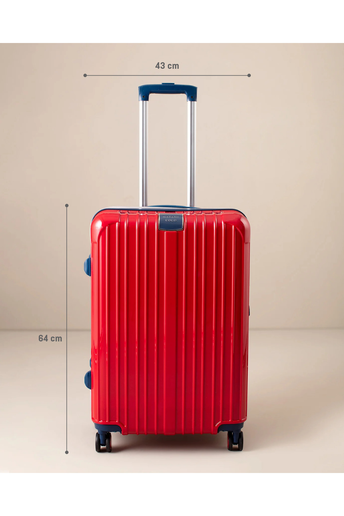 Madame Coco  Chest Orta Boy Valiz/Bavul - Kırmızı - Görsel 7