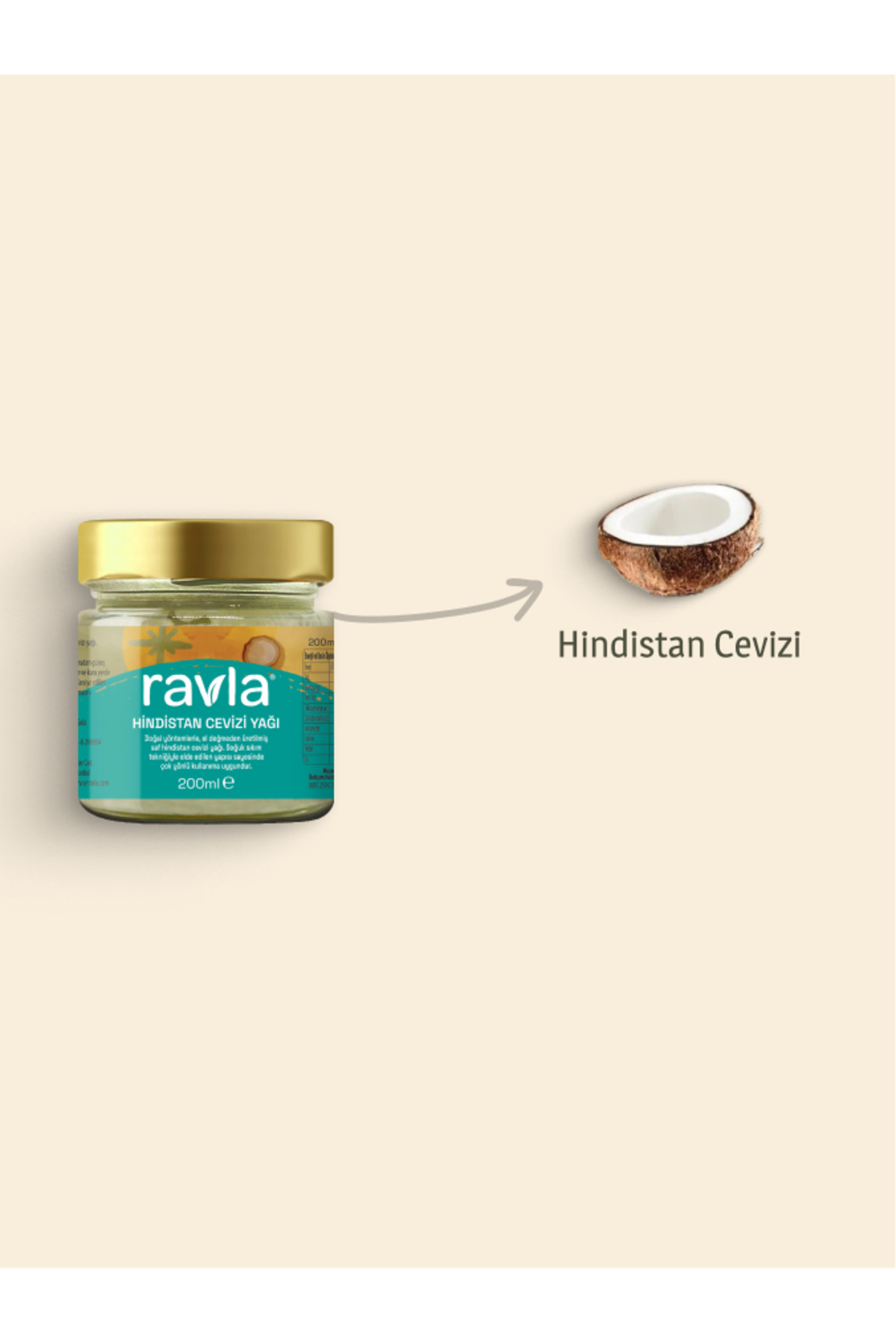 Hindistan Cevizi Yağı (SOĞUK SIKIM) - 200ml — R100103 — تصویر 2 از 3