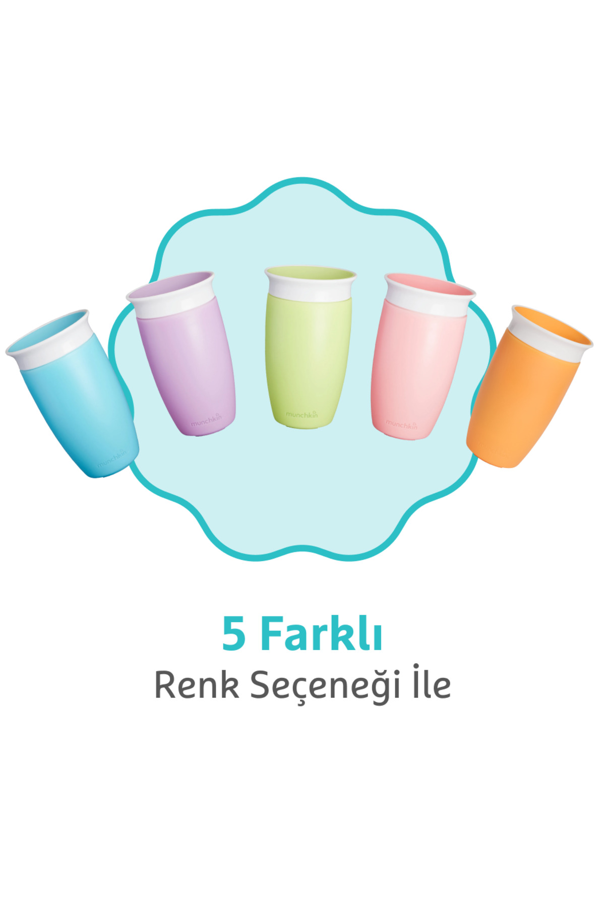 Munchkin Mucize 360° Alıştırma Bardağı, 12ay , 296ml Mavi fotoğrafı 5 (önizleme)