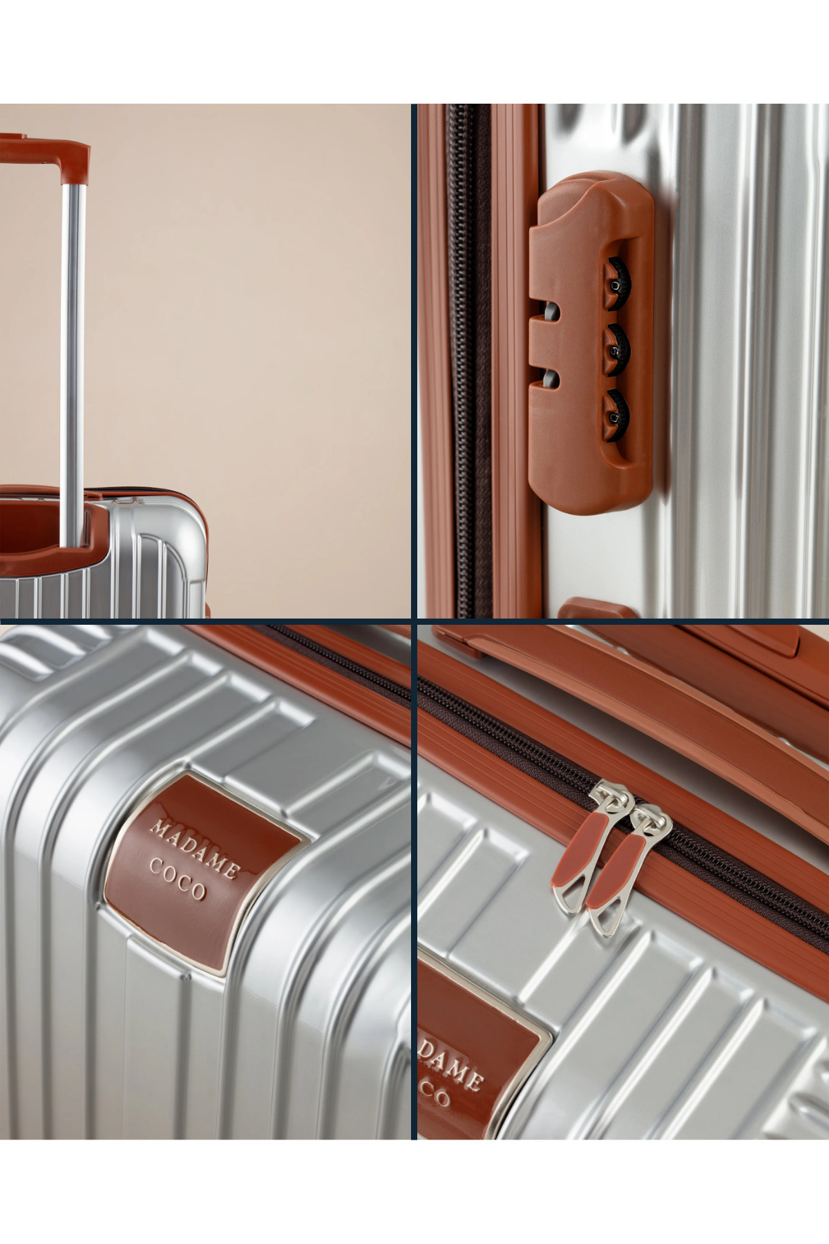 Madame Coco  Chest Valiz/Bavul - Gümüş - Büyük Boy - Görsel 3