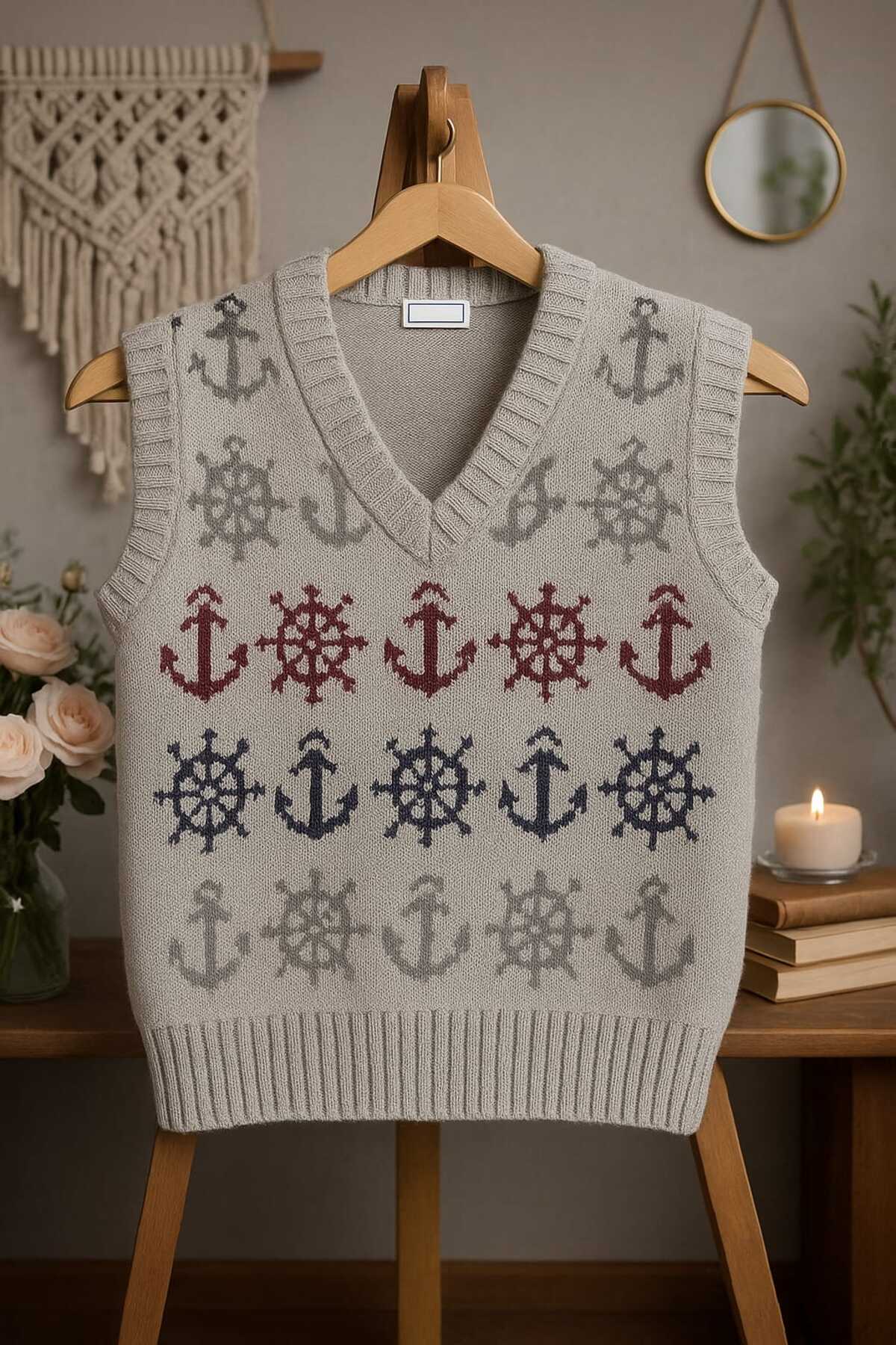 krm kerem bebe Çapa Desenli Bebek Süveter fotoğrafı 2 (önizleme)