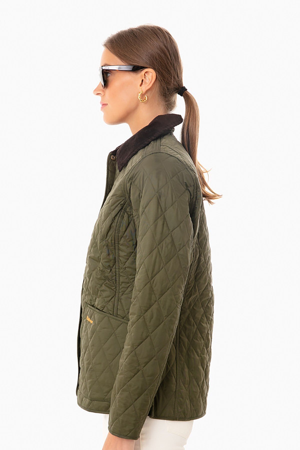 Barbour  Annandale Kapitone Ceket OL91 Olive - Görsel 6