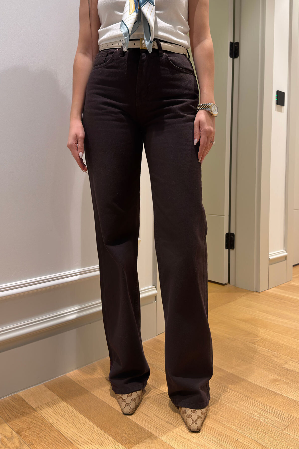 Original Pipe Leg Trousers- Brown