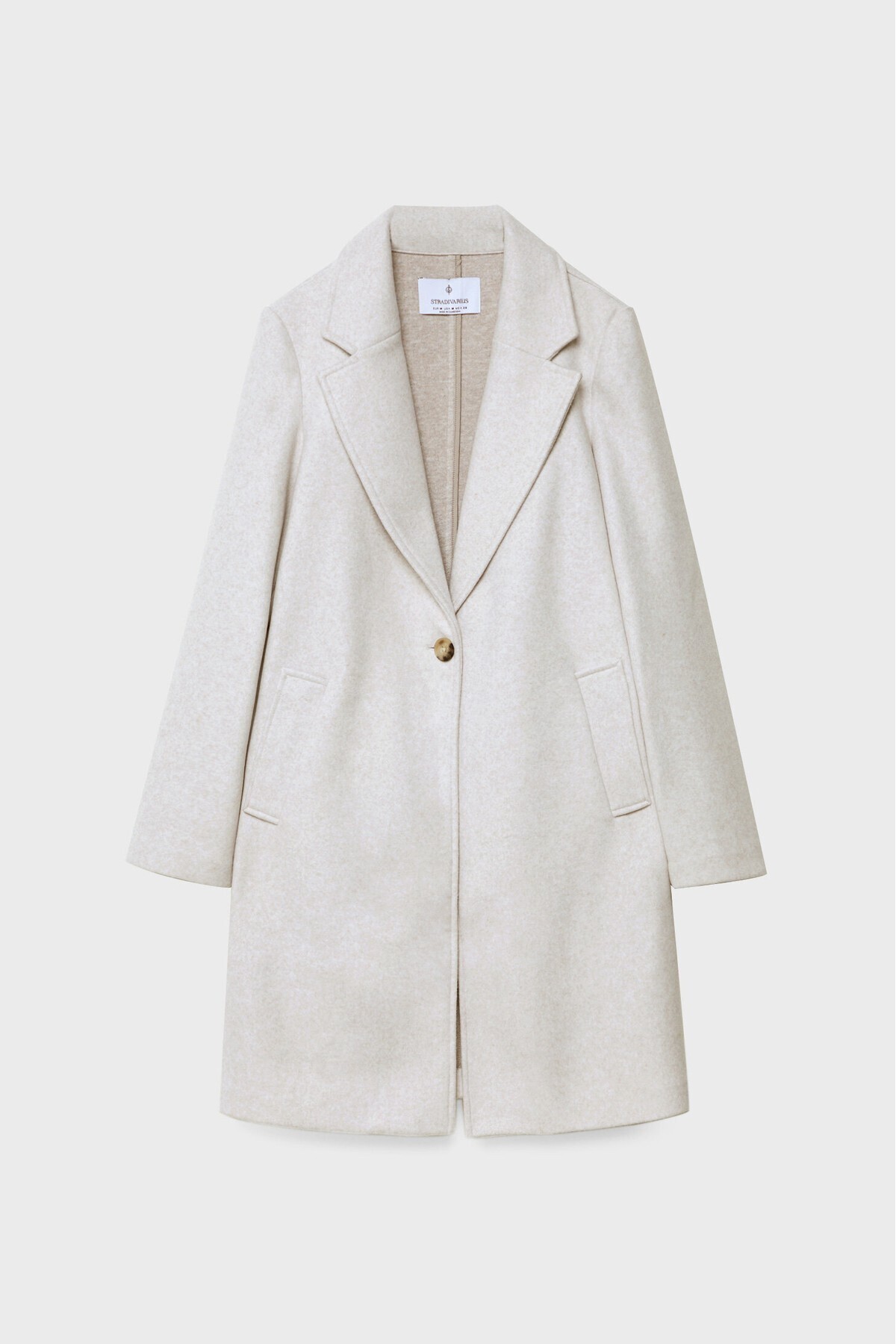 Stradivarius  Yumuşak Dokulu Düğmeli Midi Kaban - Görsel 5