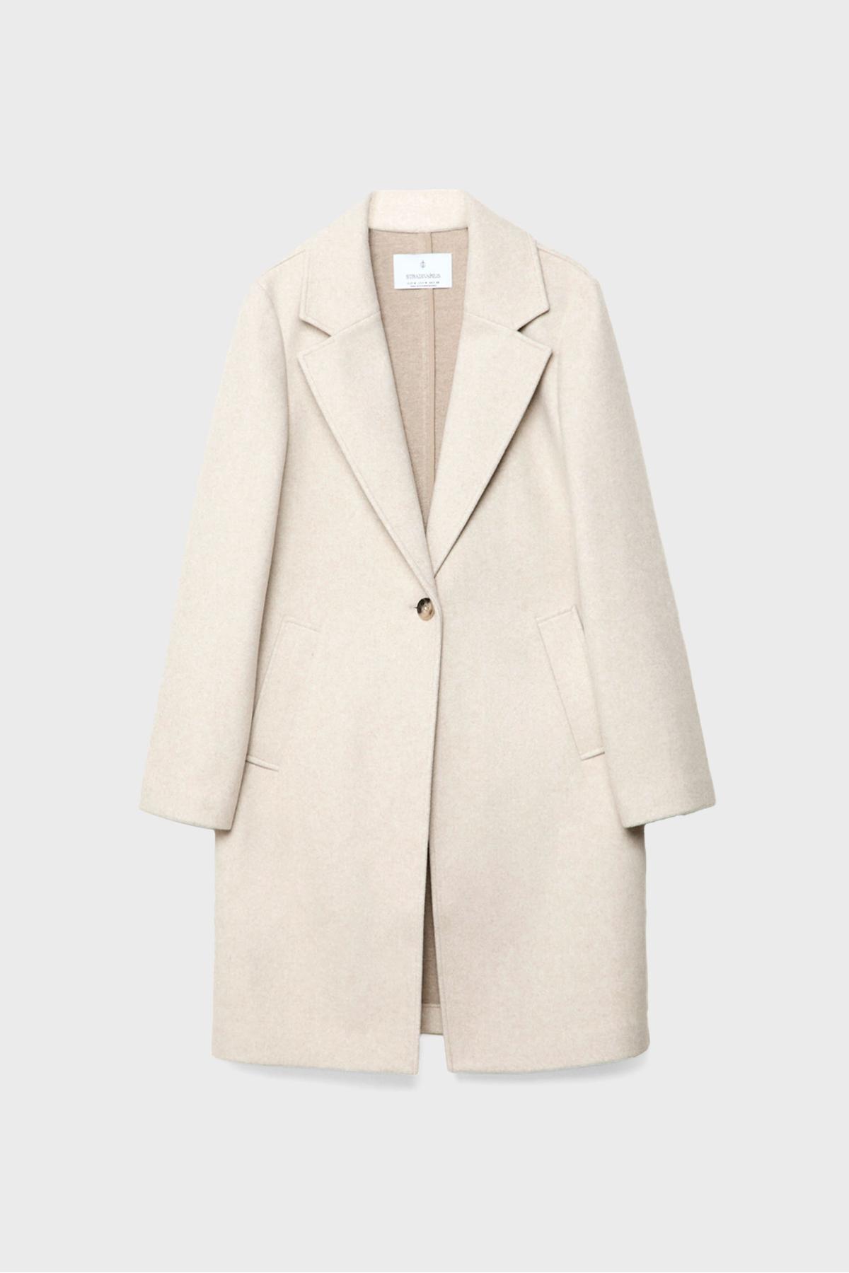 Stradivarius  Yumuşak Dokulu Düğmeli Midi Kaban - Görsel 8