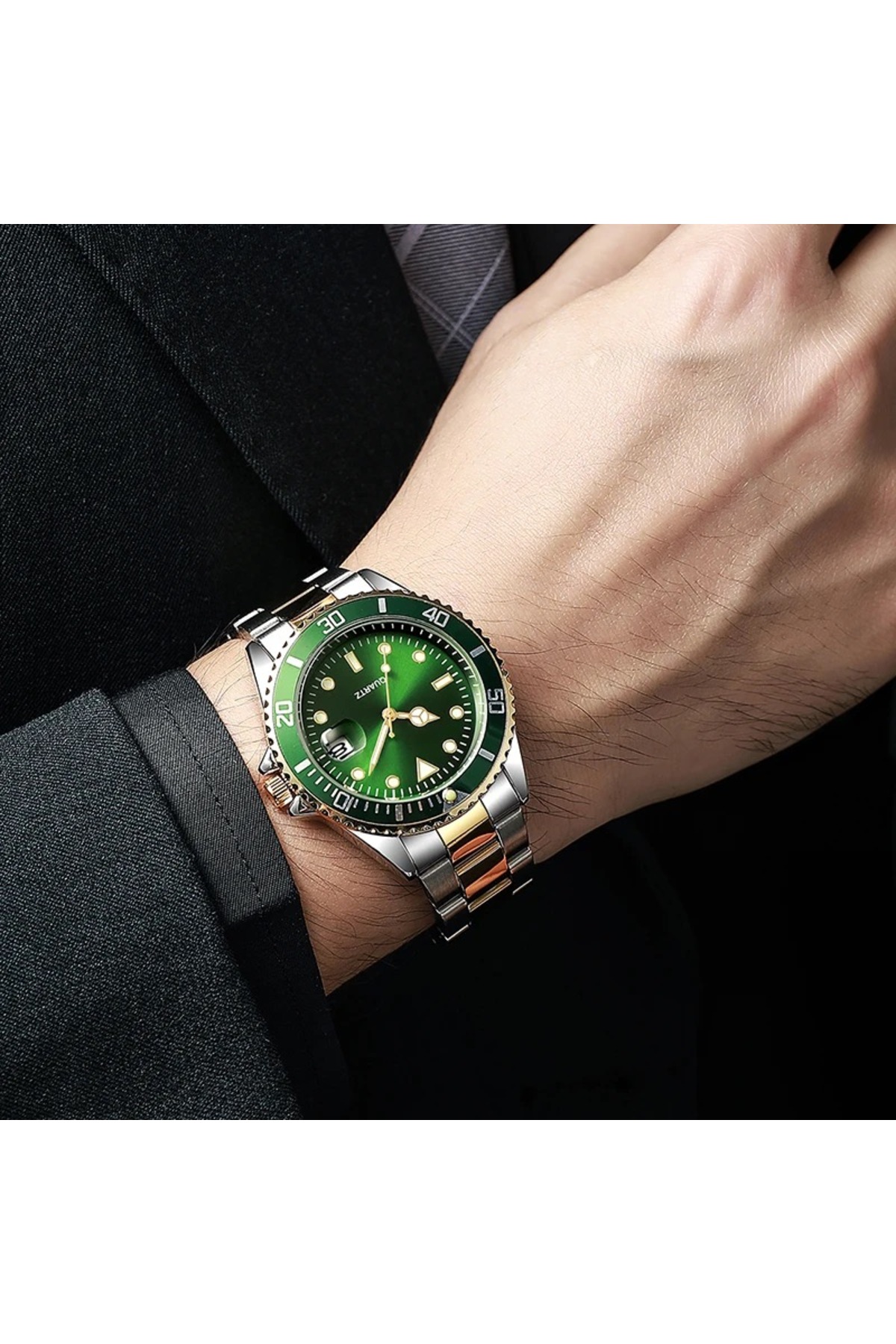 İSTLİV Erkek Rolex Modeli Gümüş- Mavi Rengi Kol Saati