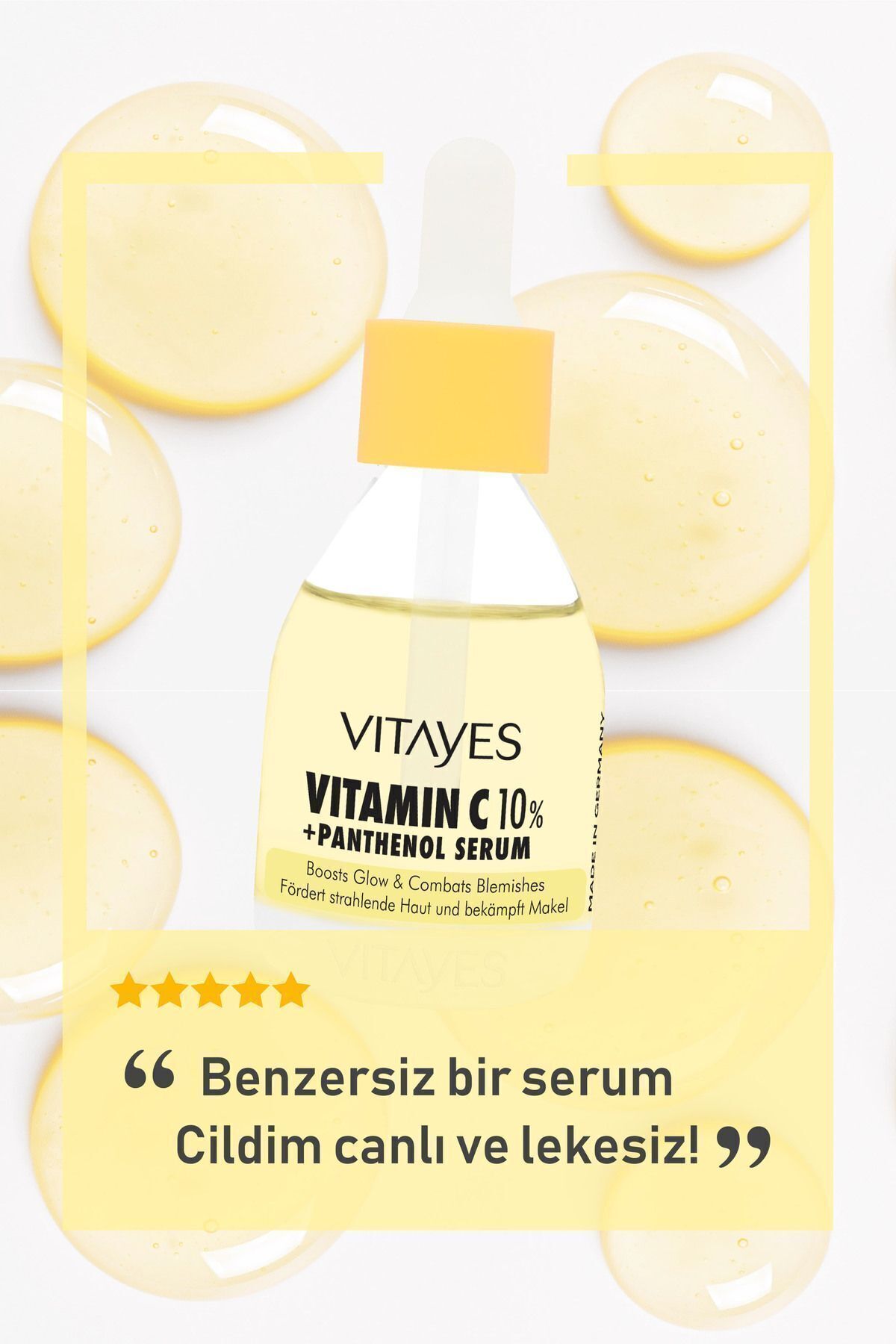 Leke Karşıtı Ve Anında Aydınlatıcı C Vitamini %10 Panthenol Cilt Tonu Eşitleyici Nemlendirici Serum — 903 — تصویر 6 از 7