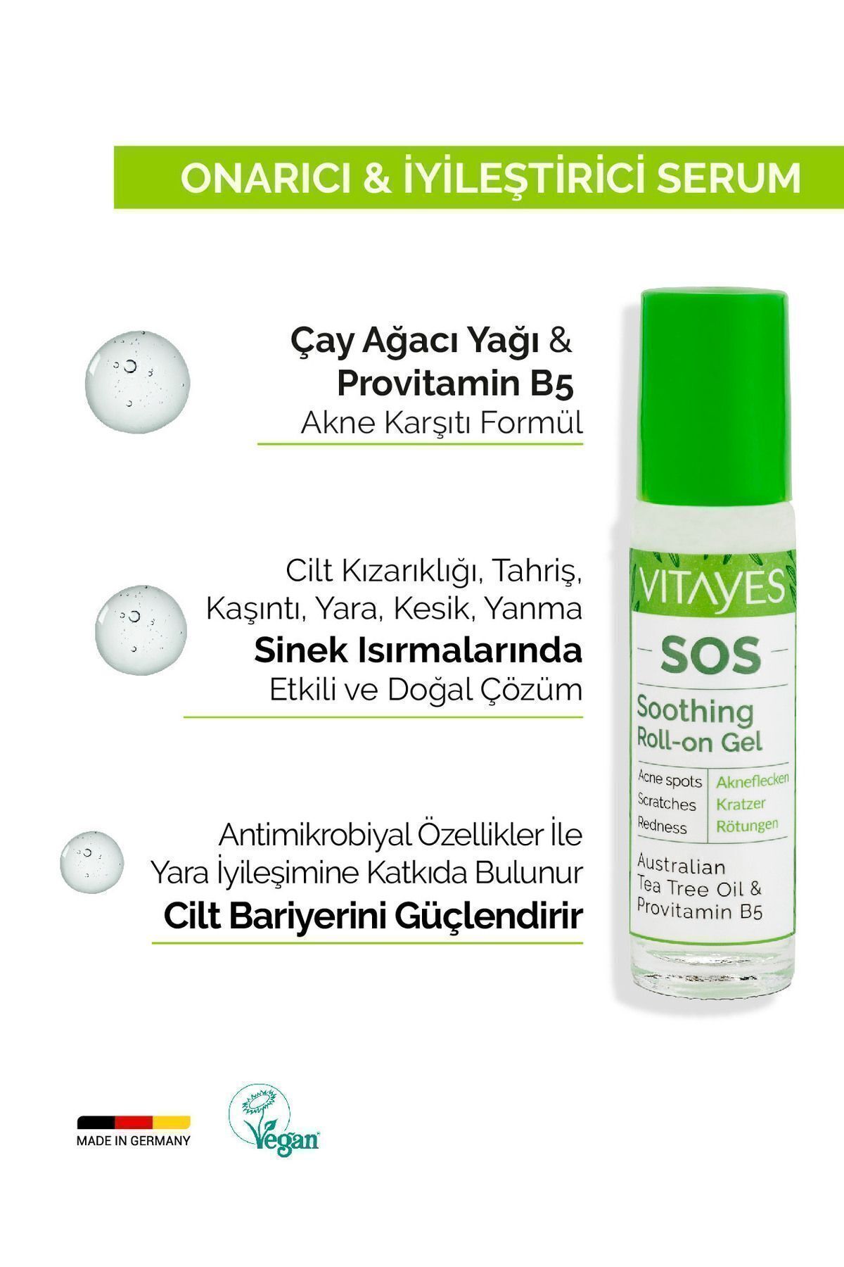 Sos Serum Siyah Nokta Akne Sinek Isırması Cilt Problemi Onarıcı Çay Ağacı Yağı Cilt Serumu 30 ml — 531 — تصویر 7 از 9
