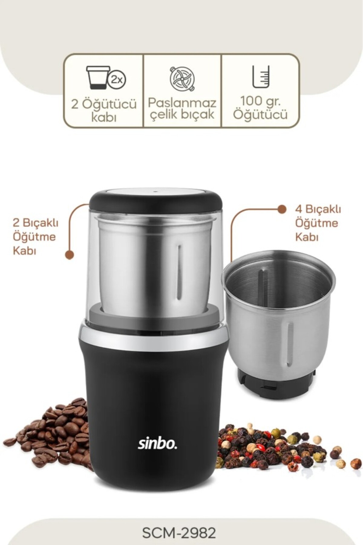 Coffee And Spice Grinder ChromeSCM-2982