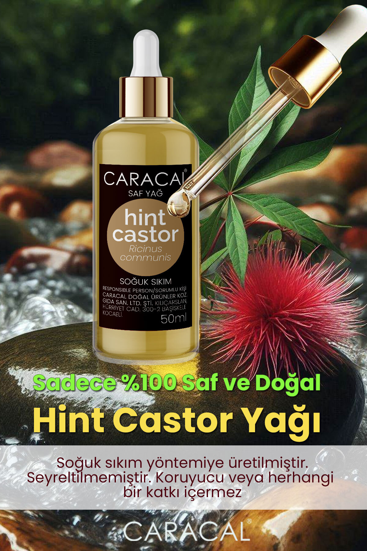 50ml %100 Saf Soğuk Sıkım Hint Yağı Katkısız Doğal Castor Yağı Ricinus Communis Oil — DOĞAL HİNT YAĞI KAŞ SAKAL GÜRLEŞTİRME — تصویر 2 از 3