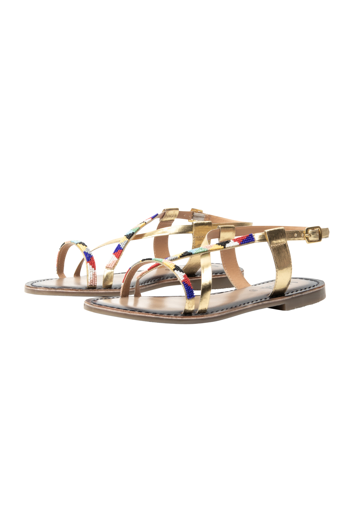 Pearl embroidery sandals