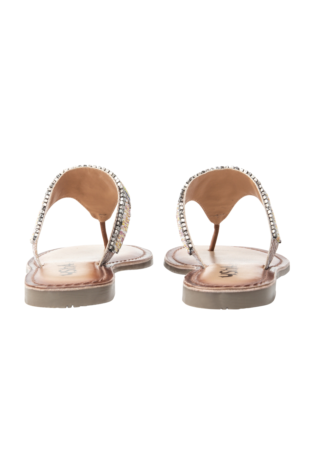Pearl embroidery sandals