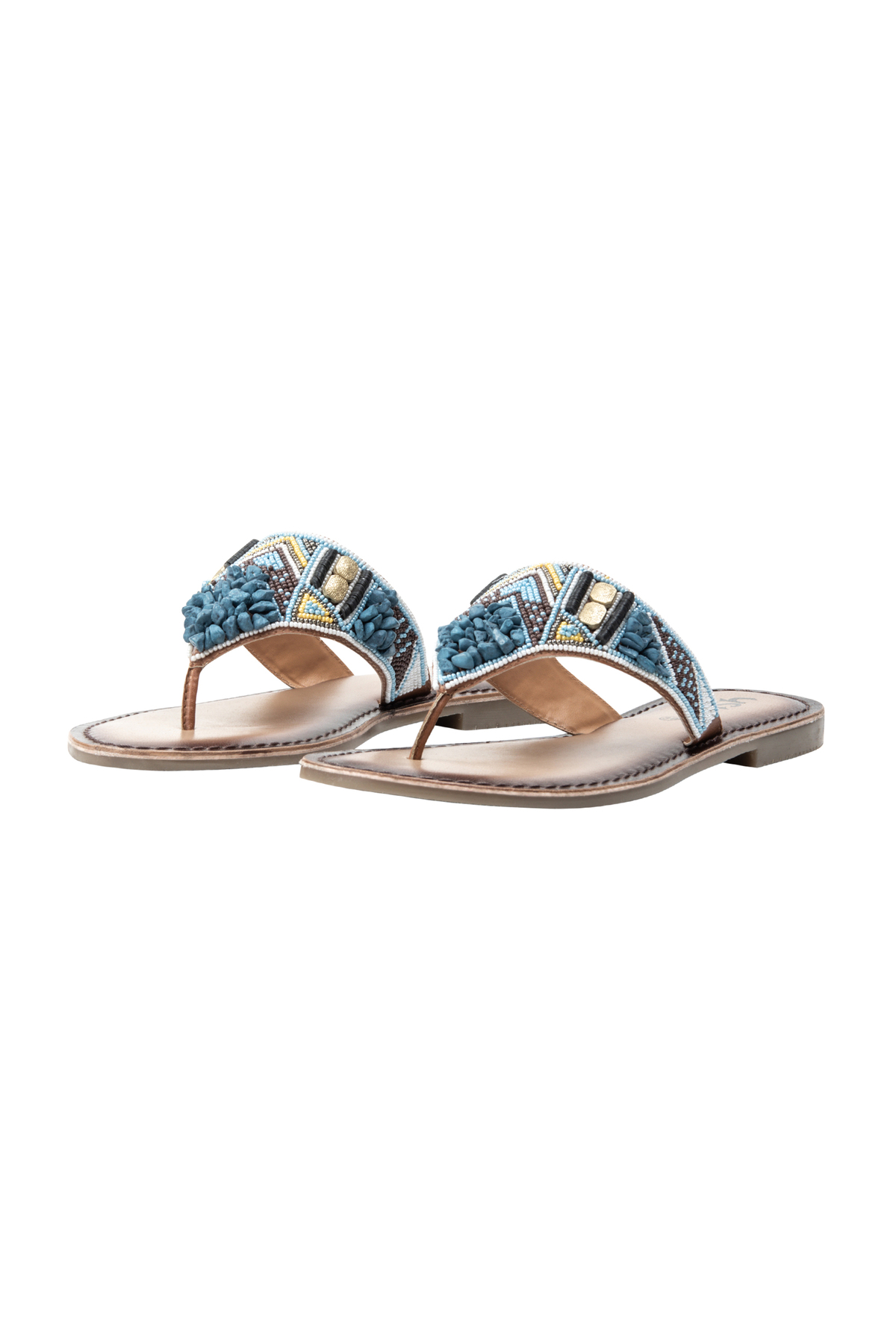 Pearl embroidery sandals