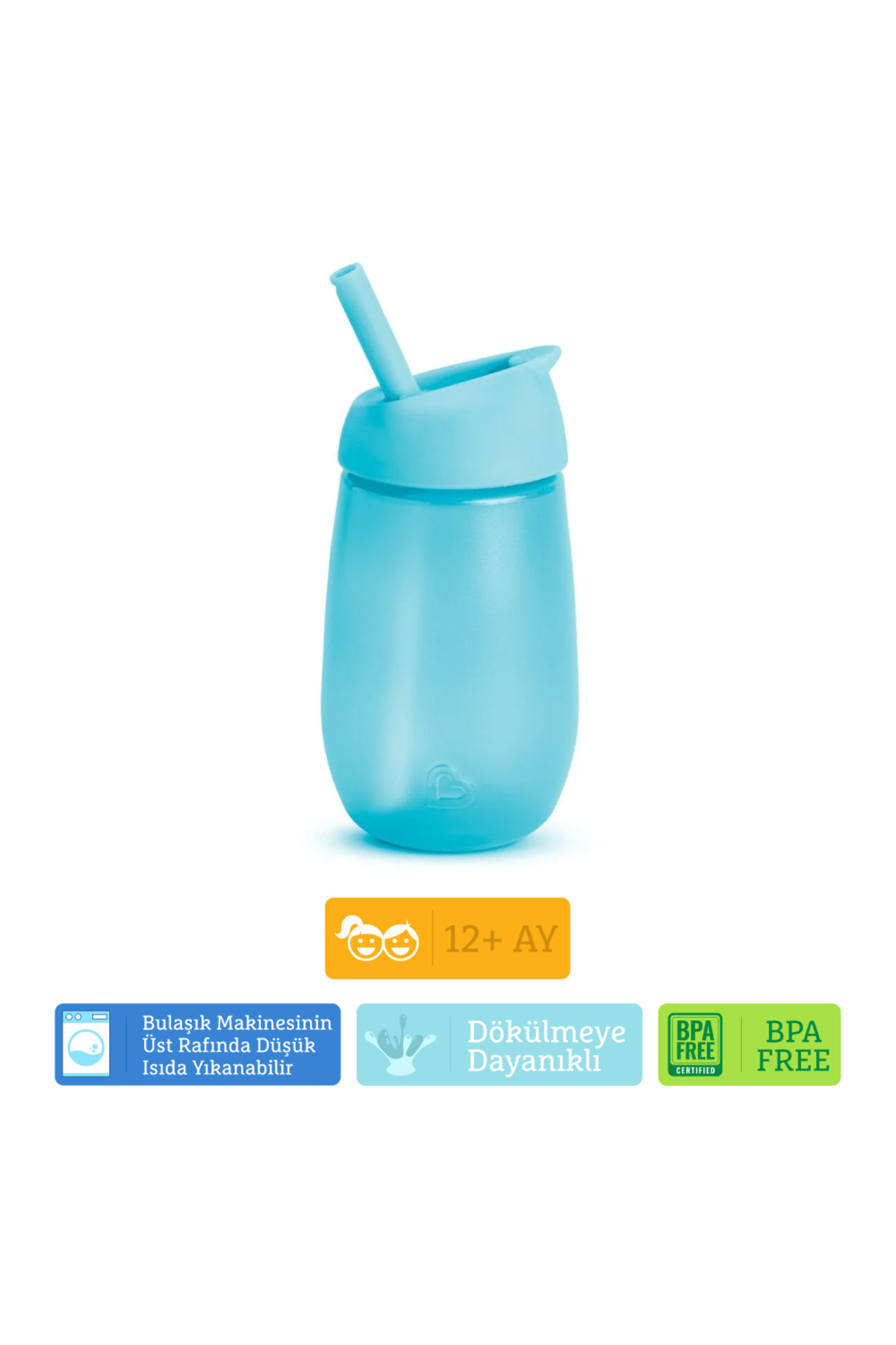 Munchkin Simple Clean Yıkanabilir Pipetli Alıştırma Bardağı | 296 ml | 12 Ay+ | Mavi | BPA İçermez fotoğrafı 4 (önizleme)