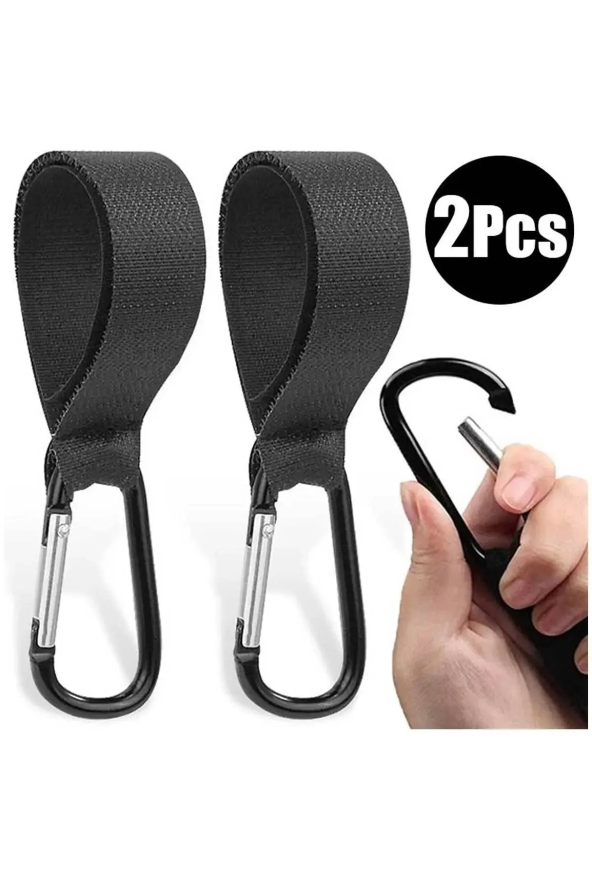 yamanticaret Puset Kancası Bebek Arabası Askı Aparatı 8 Cm Karabina'lı fotoğrafı 4 (önizleme)