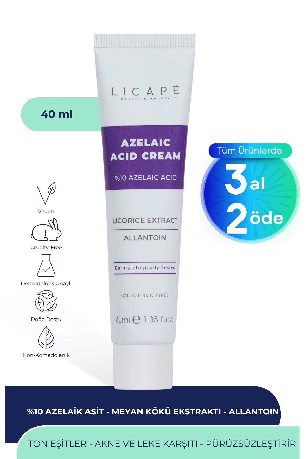 Licape Cilt Sakinleştirici %10 Azelaic Asit Krem